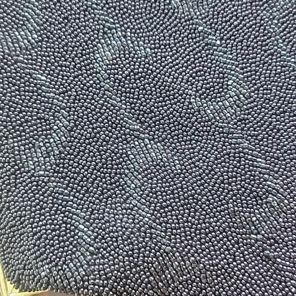 Vintage Black Beaded Handbag With Gold Metal Clasp 40s/50s Glamour Cocktail - Picture 5 of 9